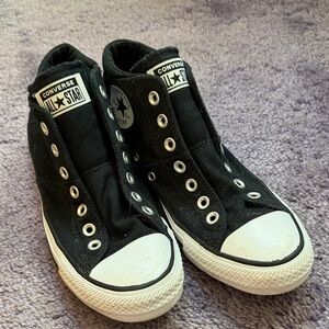 Converse Classic Black Canvas Sneakers without laces